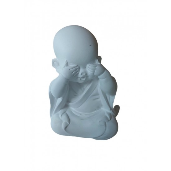 Statueta decorativa, Buddha, Zambesc, Nu vad, Gandesc, Alb, 10  cm, DVA2