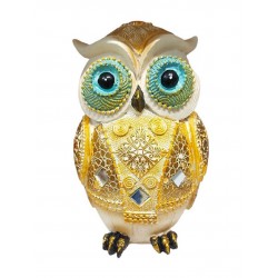 Statueta decorativa, Bufnita, Galben, 18 cm, 1025DD1