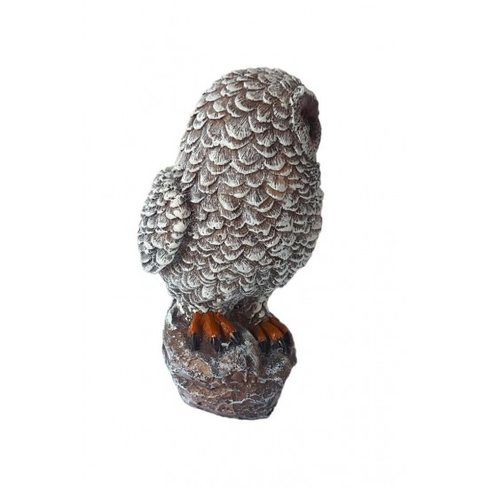 Statueta decorativa, Bufnita, Gri, 20 cm, MI30