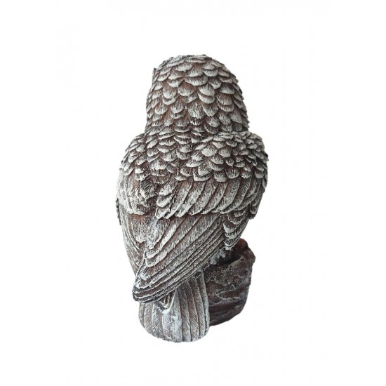 Statueta decorativa, Bufnita, Gri, 20 cm, MI30