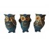 Statueta decorativa,Bufnite, Nu vad, Nu aud, Nu vorbesc, Albastru, 15 cm, 575KA