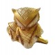 Statueta decorativa, Bufnite pe frunza,  Auriu, 21 cm, GA21075-2
