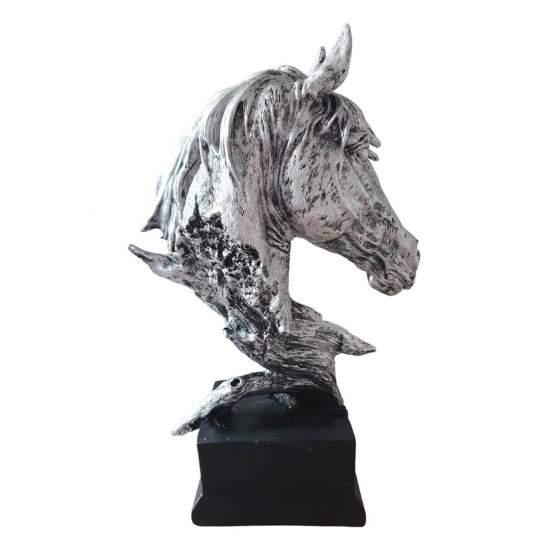 Statueta decorativa, Cal, Argintiu, 41 cm, BL551L