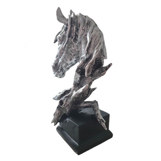 Statueta decorativa, Cal, Argintiu, 41 cm, BL551L