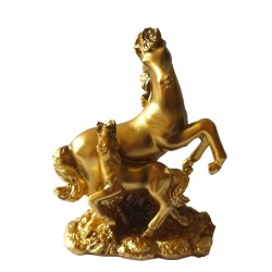 Statueta decorativa, Cal si manz,  Auriu, 13 cm, XQ202146