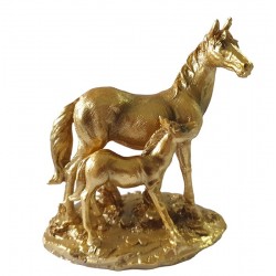 Statueta decorativa, Cal si manz,  Auriu, 13 cm, XQ202149