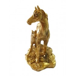 Statueta decorativa, Cal si manz,  Auriu, 13 cm, XQ202149