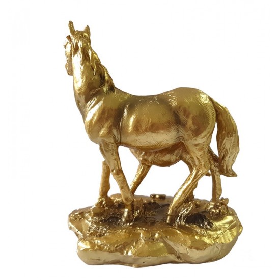 Statueta decorativa, Cal si manz,  Auriu, 13 cm, XQ202149