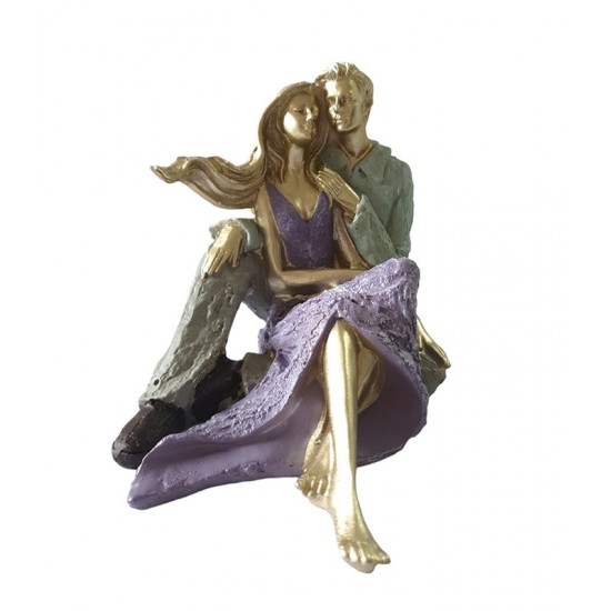 Statueta decorativa, Cuplu de Indragostiti, Multicolor, 18 cm, GXL013