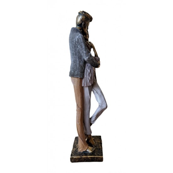 Statueta decorativa, Cuplu de Indragostiti, Multicolor, 34 cm, DVH028