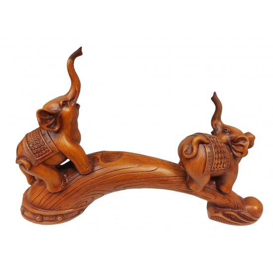 Statueta decorativa, Familie de Elefanti, Maro, 35 cm, L3248X