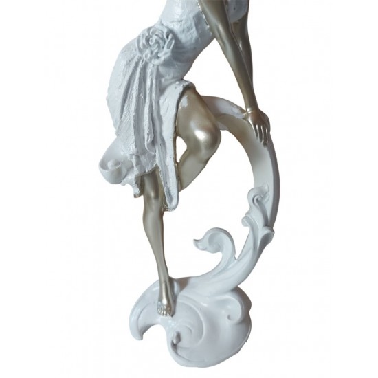 Statueta decorativa, Femeie, Alb, 30 cm, F336