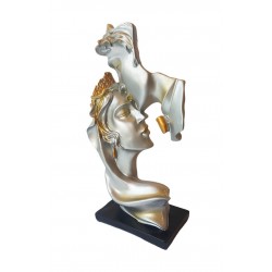 Statueta decorativa, Indragostiti, Argintiu, 25 cm, CQ5952