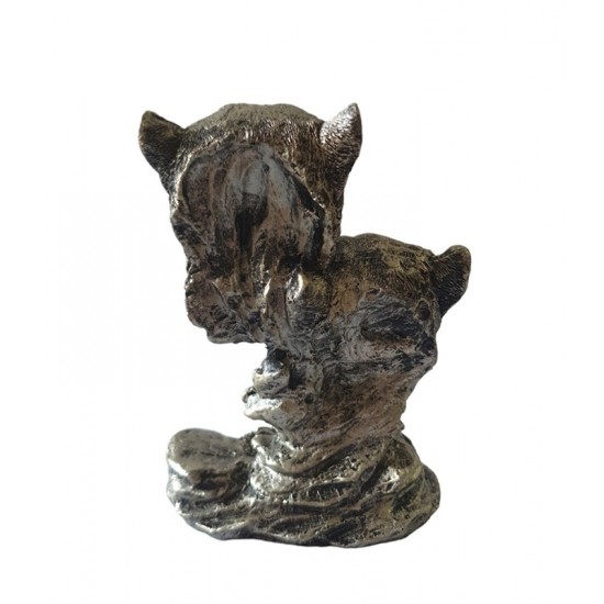 Statueta decorativa, Leoaice, Argintiu, 13 cm, XQ4004