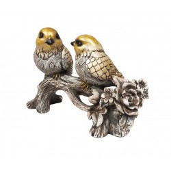Statueta decorativa, Pasari pe creanga, Gri, 20 cm, 1025DD2