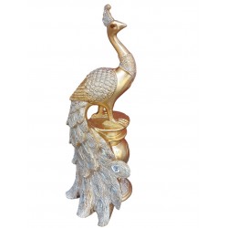 Statueta decorativa, Paun, Auriu, 33 cm, 11278-48