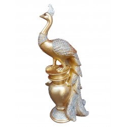 Statueta decorativa, Paun, Auriu, 33 cm, 11278-48