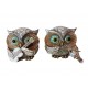 Statueta decorativa, Set 4 bufnite cu instrumente muzicale, Maro, 10 cm, GA2818
