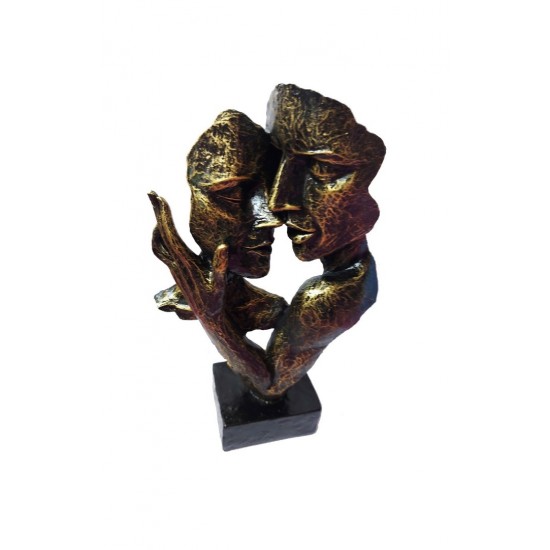 Statueta decorativa cuplu, Passion, Gold, 30 cm, HC648-1 Statueta decorativa cuplu, Passion, Gold, 30 cm, HC648-1