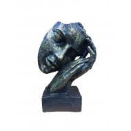 Statueta decorativa masca, Negru-Auriu, 22 cm, 637CB-4