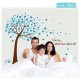Sticker decorativ, Copacel cu flori albastre  150 cm, 107STK