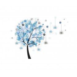 Sticker decorativ Copacelul zapezii,albastru 112 cm