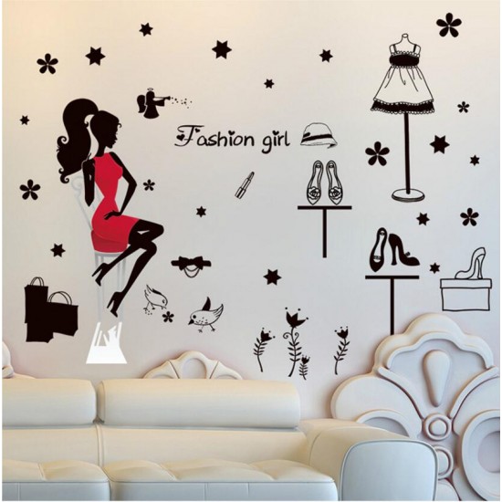 Sticker decorativ, Fashion girl 105cm, 156STK
