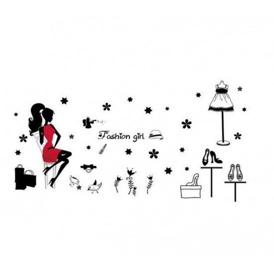 Sticker decorativ, Fashion girl 105cm, 156STK