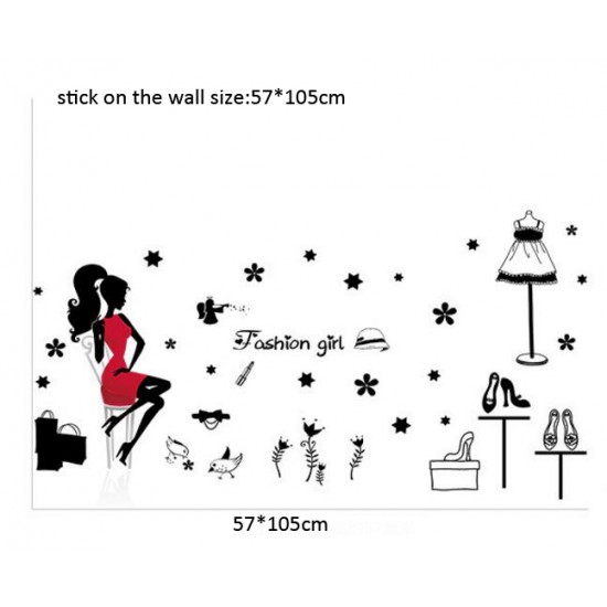 Sticker decorativ, Fashion girl 105cm, 156STK