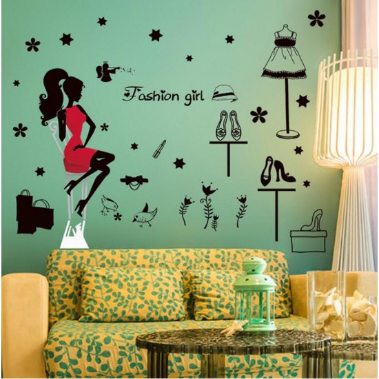 Sticker decorativ, Fashion girl 105cm, 156STK