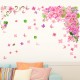 Sticker decorativ, Flori roz cu fluturasi 115 cm, 139-1STK