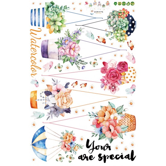 Sticker decorativ, Flowers 139 cm, 81STK Sticker decorativ, Flowers 139 cm, 81STK