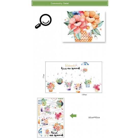Sticker decorativ, Flowers 139 cm, 81STK Sticker decorativ, Flowers 139 cm, 81STK