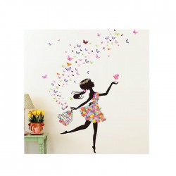 Sticker decorativ, Fluturasi colorati,multicolor 172 cm, 46STK
