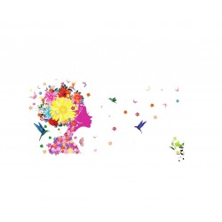 Sticker decorativ, Girl Butterfly 140 cm, 137STK
