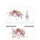 Sticker decorativ, Girl butterfly flowers 85 cm, 152STK
