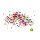 Sticker decorativ, Girl butterfly flowers 85 cm, 152STK