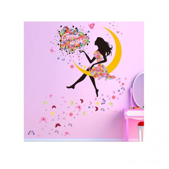 Sticker decorativ Good night,roz 140 cm Sticker decorativ Good night,roz 140 cm