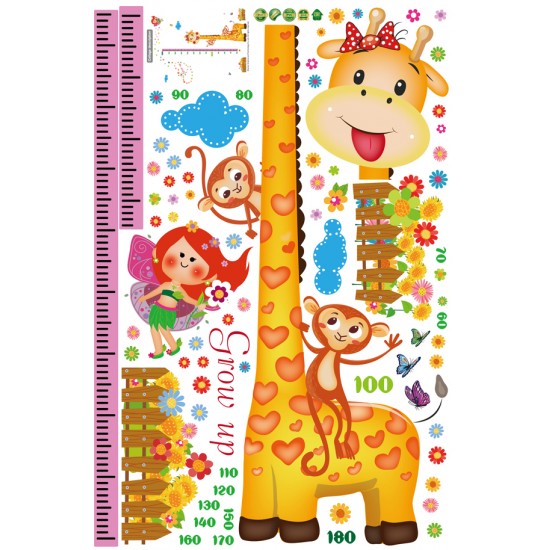 Sticker decorativ, Masuratoare cu animalute, 156 cm, 87STK Sticker decorativ, Masuratoare cu animalute, 156 cm, 87STK