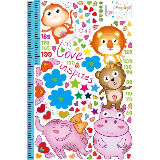 Sticker decorativ, Masuratoare cu animalute, 176 cm, 86STK
