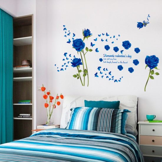 Sticker decorativ, Trandafiri albastrii 147 cm, 129STK