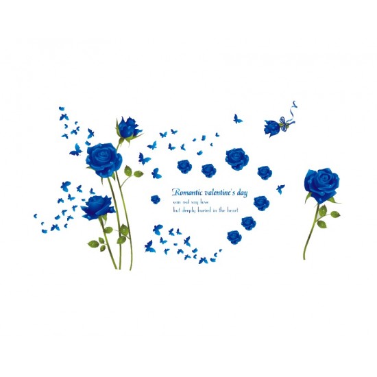 Sticker decorativ, Trandafiri albastrii 147 cm, 129STK