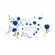 Sticker decorativ, Trandafiri albastrii 147 cm, 129STK