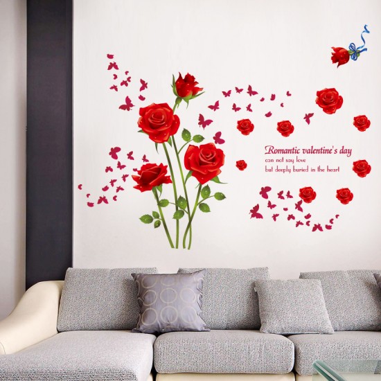 Sticker decorativ, Trandafiri rosii 147 cm, 128STK