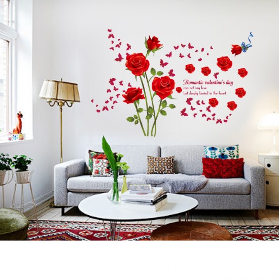 Sticker decorativ, Trandafiri rosii 147 cm, 128STK
