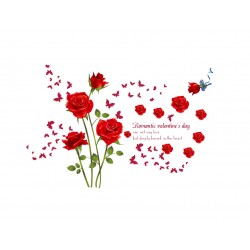 Sticker decorativ, Trandafiri rosii 147 cm, 128STK
