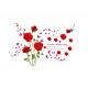 Sticker decorativ, Trandafiri rosii 147 cm, 128STK