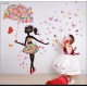 Sticker decorativ Umbrela din flori cu Fluturasi, 13STK Sticker decorativ Umbrela din flori cu Fluturasi, 13STK