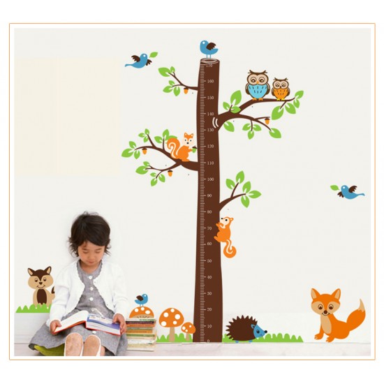 Sticker decorativ, copacelu cu animalutele padurii 185 cm, 78STK