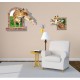 Sticker decorativ, fereastra cu 2 girafe 130 cm, 60STK